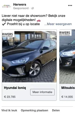 Afbeelding van een Facebook ad