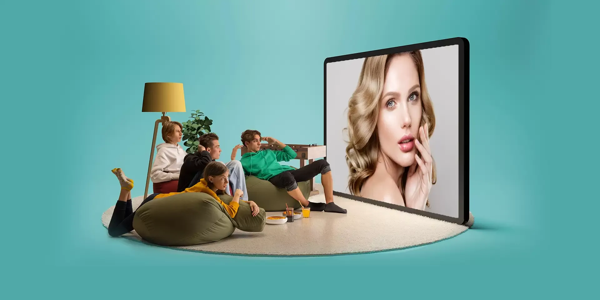 Jongeren kijken naar reclame