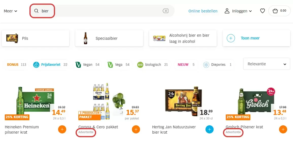 Adverteren op Albert Heijn