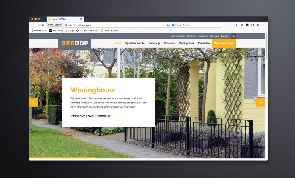 BeeBop website woningbouw