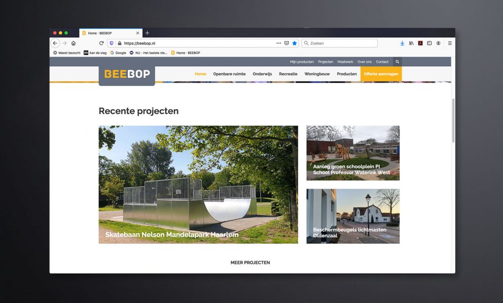 BeeBop website projecten